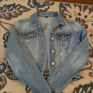 American Eagle cropped jean jacket size small